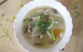 Рецепт куриного супа с шампиньонами