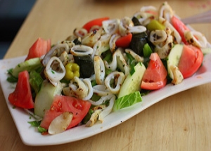 Постный салат с кальмарами рецепт