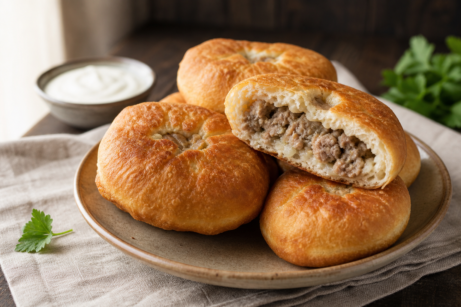Сочные пышные беляши с мясом