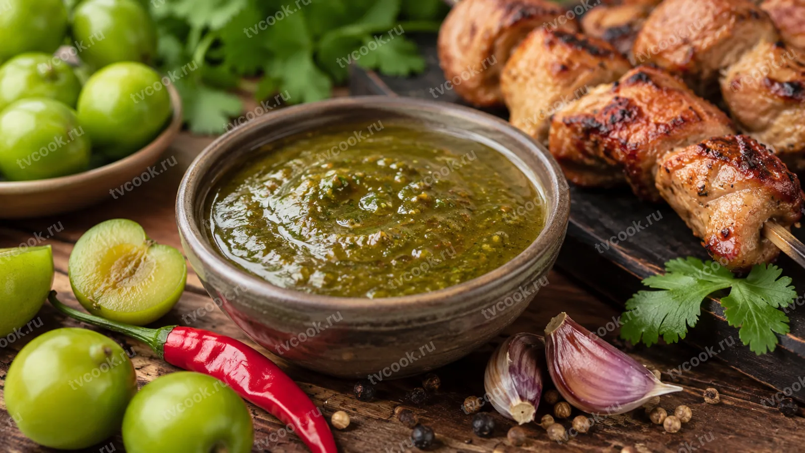 Соус ткемали из слив — грузинский, к шашлыку и мясу
