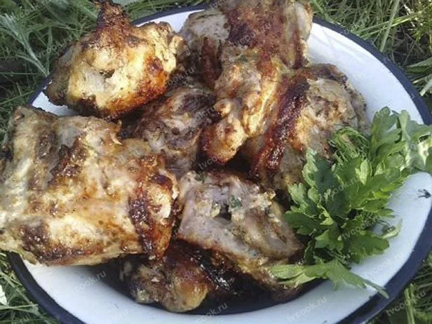 Шашлык из курицы — сочный, на мягком маринаде