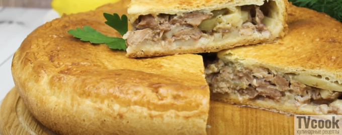 Пирог с мясом и картошкой в духовке