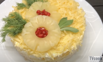 рецепт салат из курицы с ананасом