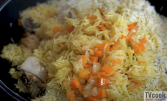 Плов из курицы на сковороде Плов из курицы на сковороде