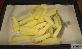 Хрустящий картофель фри с сырным соусом дома Хрустящий картофель фри с сырным соусом дома