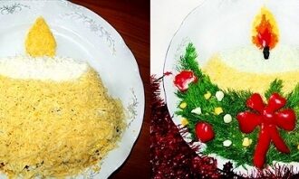 Салат «Новогодняя свеча»: рецепт и украшение Салат «Новогодняя свеча»: рецепт и украшение