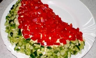 Рецепт салата 'Арбузная долька' Рецепт салата 'Арбузная долька'