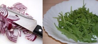 Рецепт: Салат с рукколой и моцареллой с медово-горчичной заправкой Рецепт: Салат с рукколой и моцареллой с медово-горчичной заправкой