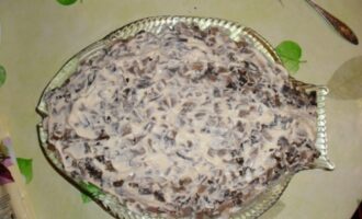 Салат 'Рыбка' с шампиньонами: рецепт с пошаговыми фото