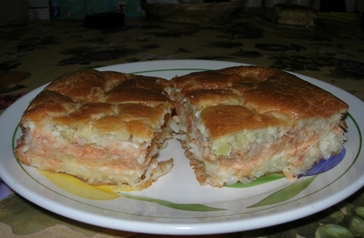 Пирог с лососевыми брюшками Пирог с лососевыми брюшками