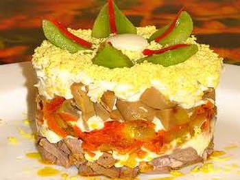 Салат из говяжьего сердца и грецких орехов для кормящей мамы Салат из говяжьего сердца и грецких орехов для кормящей мамы
