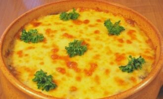 Картофельная запеканка с фаршем и грибами Картофельная запеканка с фаршем и грибами
