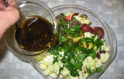 Салат с виноградом и креветками Салат с виноградом и креветками