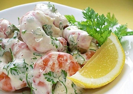 Салат из китайской капусты и креветок Салат из китайской капусты и креветок