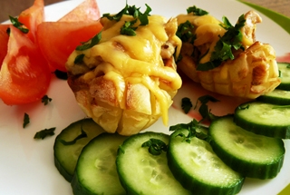 Лапти из картофеля с грибочками и баклажанами Лапти из картофеля с грибочками и баклажанами