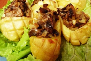 Лапти из картофеля с грибочками и баклажанами Лапти из картофеля с грибочками и баклажанами