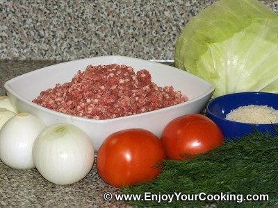 Голубцы с мясом и рисом по-украински Голубцы с мясом и рисом по-украински