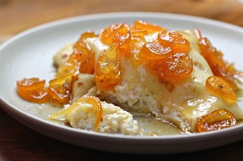 Кукурузные блинчики с творогом и кумкватом Кукурузные блинчики с творогом и кумкватом