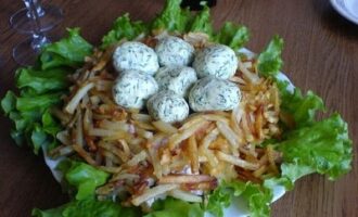 Салат "Гнездо глухаря" Салат "Гнездо глухаря"