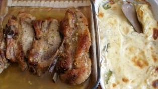 Запеченные ребрышки с гарниром Запеченные ребрышки с гарниром