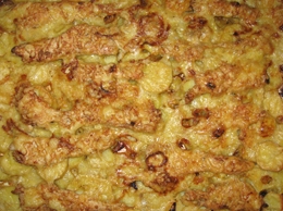 Картошечка с мясом курицы в духовке Картошечка с мясом курицы в духовке
