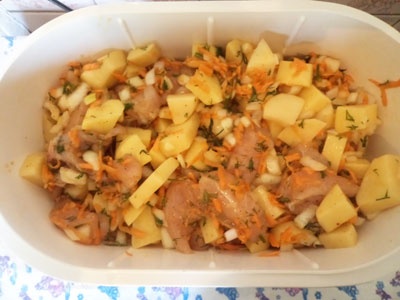 Курица с картофелем в пароварке Курица с картофелем в пароварке