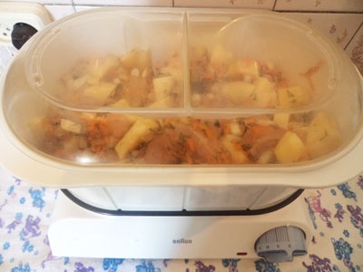 Курица с картофелем в пароварке Курица с картофелем в пароварке