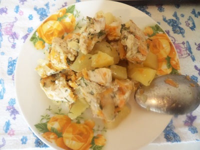 Курица с картофелем в пароварке Курица с картофелем в пароварке