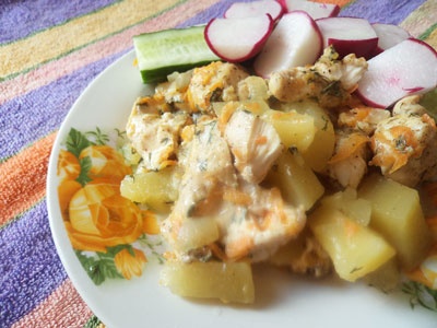 Курица с картофелем в пароварке Курица с картофелем в пароварке