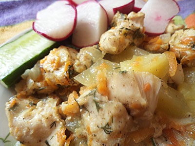 Курица с картофелем в пароварке Курица с картофелем в пароварке