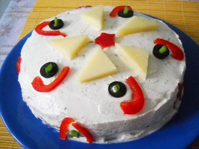 Закусочный блинный торт Закусочный блинный торт