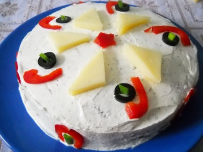 Закусочный блинный торт Закусочный блинный торт
