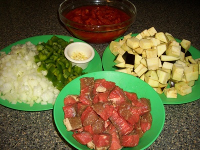Мясо с баклажанами Мясо с баклажанами