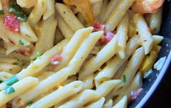 Паста с овощами в сливочном соусе Паста с овощами в сливочном соусе