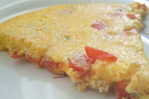 Омлет с овощами на сковородке Омлет с овощами на сковородке