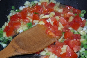 Омлет с овощами на сковородке Омлет с овощами на сковородке