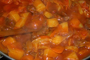 Мясо, тушеное с овощами Мясо, тушеное с овощами