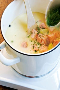 Уха по-карельски с лососем и сливками — финско-карельский рыбный суп Уха по-карельски с лососем и сливками — финско-карельский рыбный суп