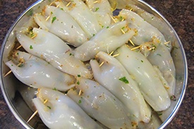 Фаршированные кальмары Фаршированные кальмары