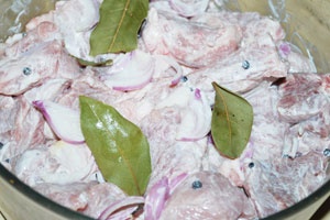 Шашлык с майонезом и горчицей Шашлык с майонезом и горчицей
