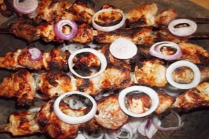 Шашлык с майонезом и горчицей Шашлык с майонезом и горчицей