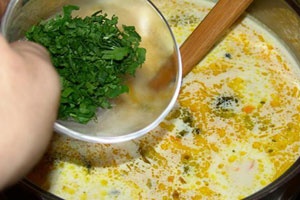 Сырный суп с шампиньонами Сырный суп с шампиньонами