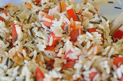 Салат с рисом и красной рыбой Салат с рисом и красной рыбой