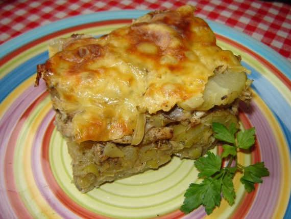 Картофельная запеканка с курицей Картофельная запеканка с курицей