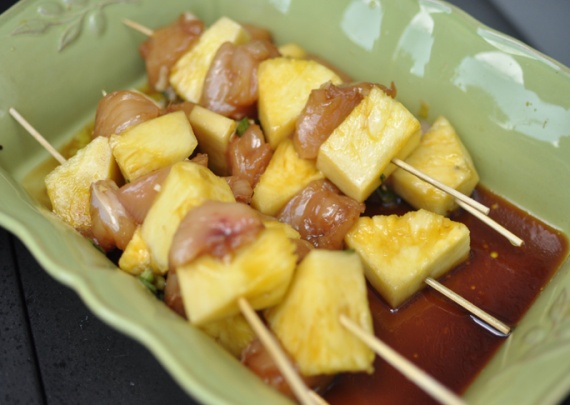 Куриный шашлык с ананасом Куриный шашлык с ананасом