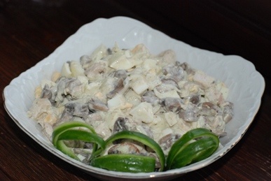 Салат куриный с шампиньонами Салат куриный с шампиньонами