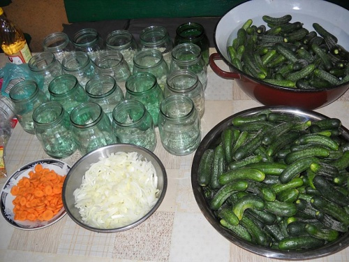 Огурцы маринованные с морковью и луком на зиму Огурцы маринованные с морковью и луком на зиму