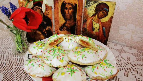 Пасхальное творожное печенье с курагой Пасхальное творожное печенье с курагой