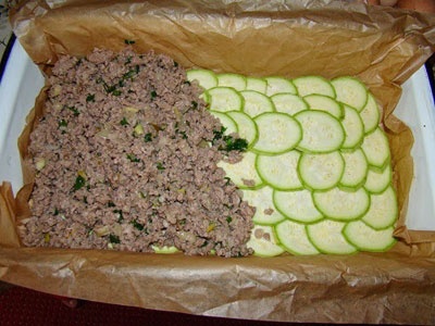 Мясная запеканка с кабачками Мясная запеканка с кабачками