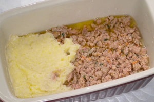 Картофельная запеканка с куриным фаршем Картофельная запеканка с куриным фаршем